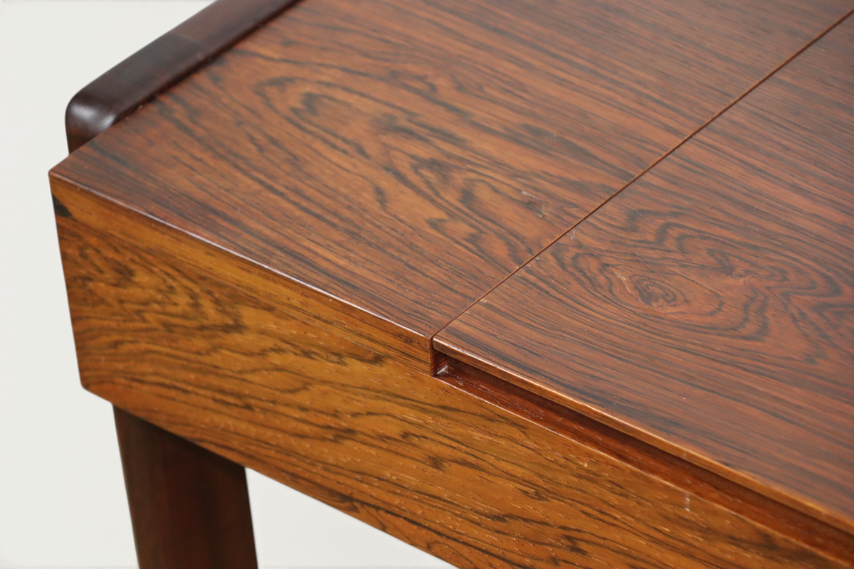 Coiffeuse Bureau danoise en palissandre à miroir escamotable – années 1960