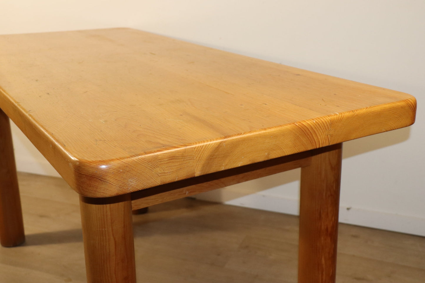 Table René Martin en pin massif moderniste, 1960