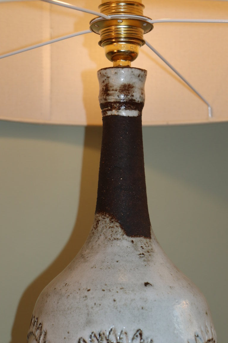 Lampe à poser en céramique émaillée par Albert Thiry, Vallauris 1960