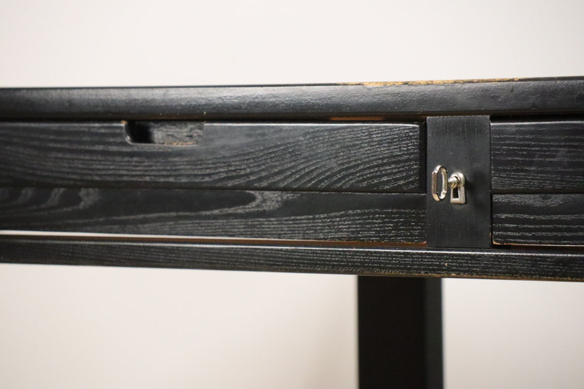 Bureau vintage édition Simat en bois noirci, 1980