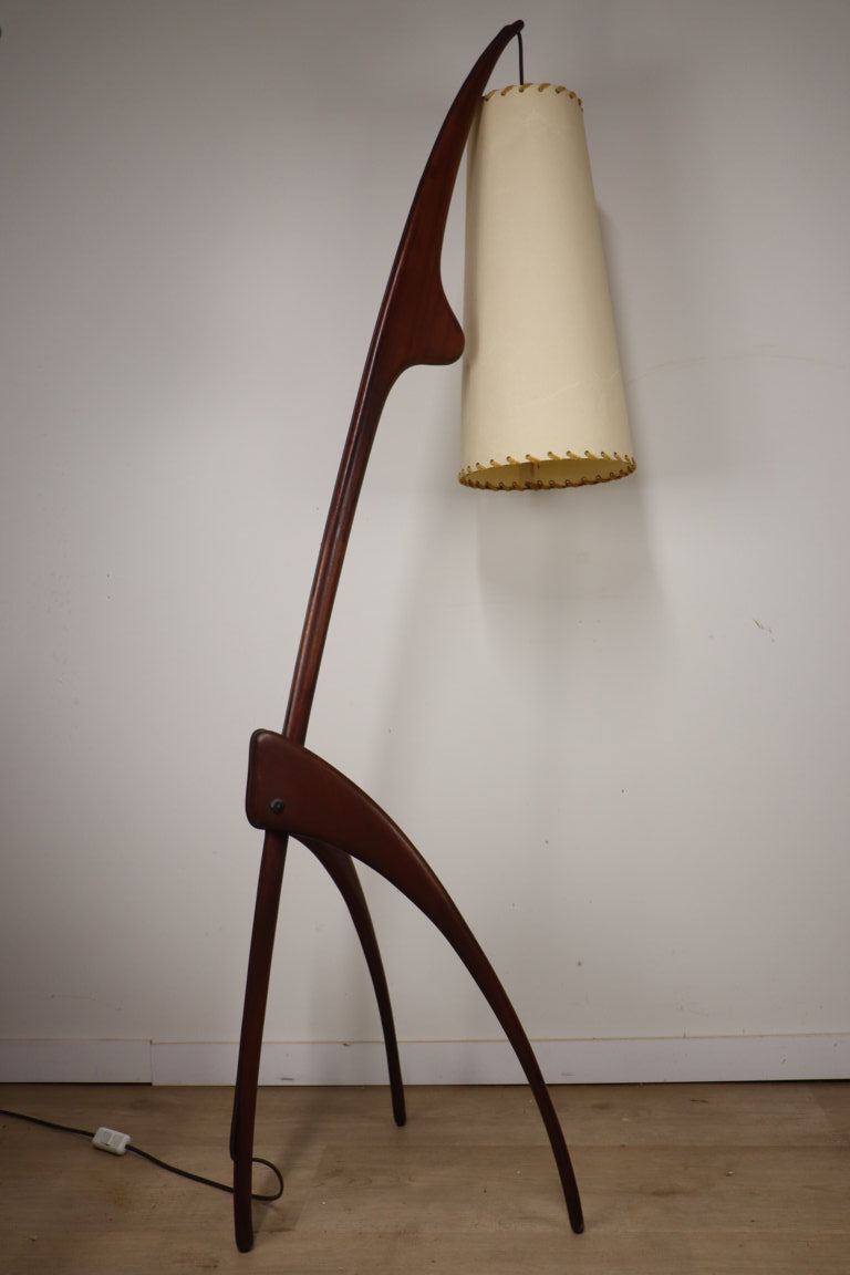 Lampadaire Rispal dit "Mante Religieuse" en teck, 1960
