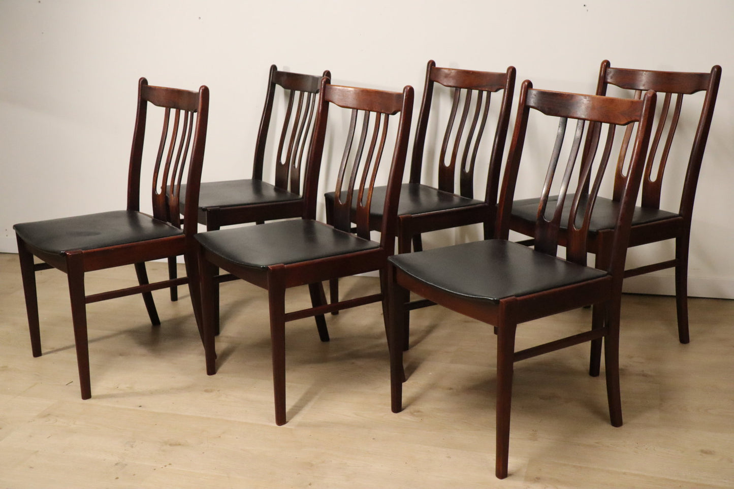 Série de 6 chaises scandinave en palissandre, 1960