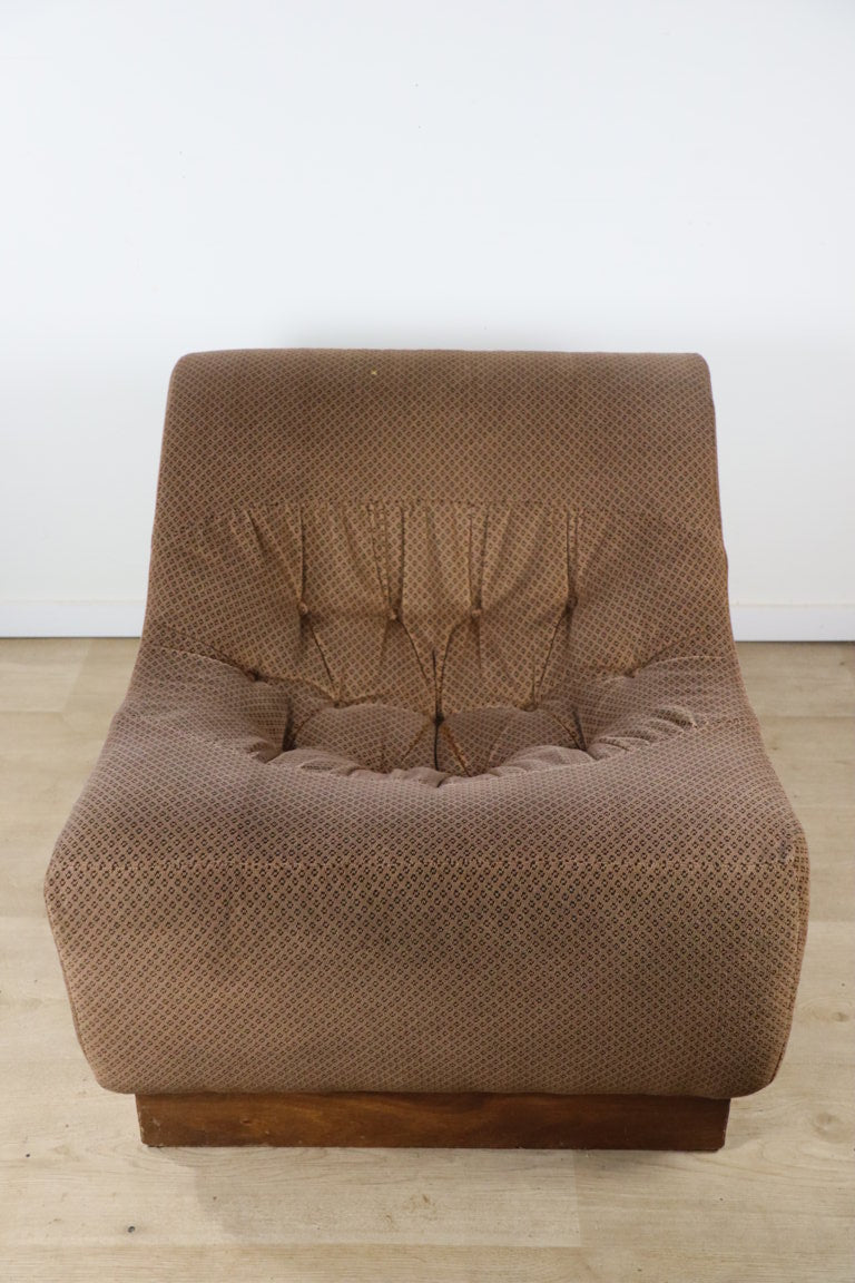 Chauffeuse vintage en tissu velours, 1970