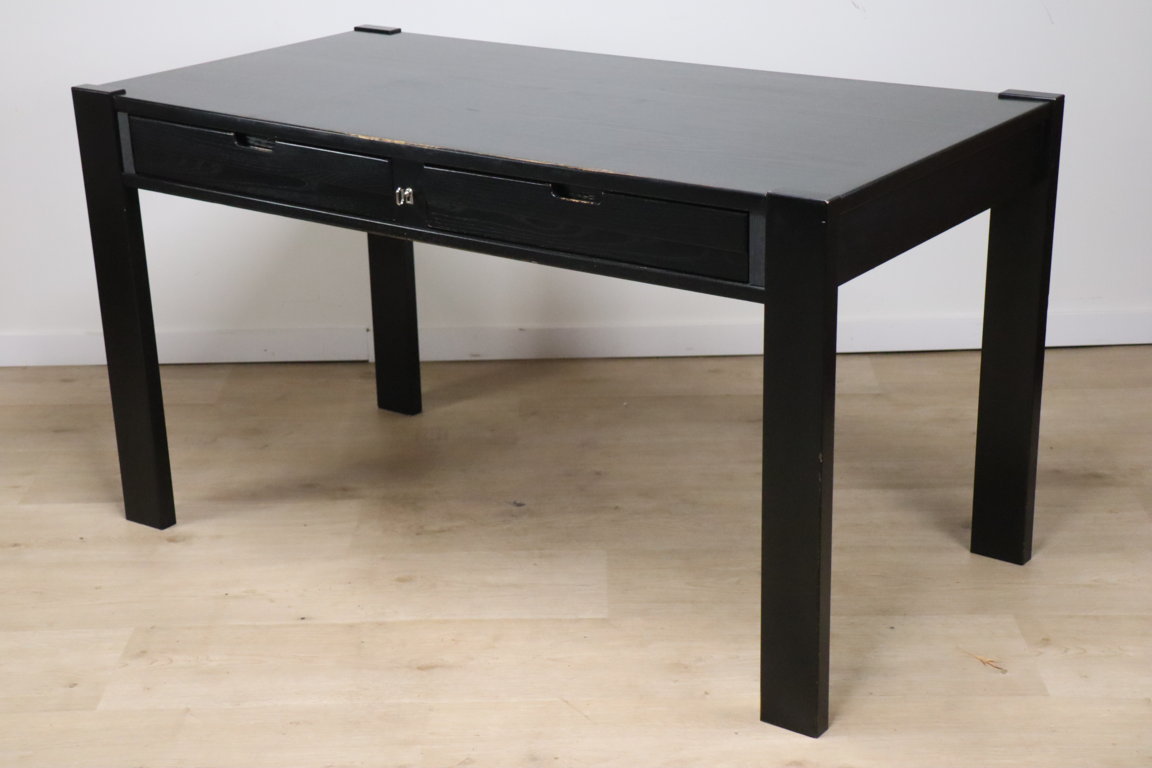 Bureau vintage édition Simat en bois noirci, 1980