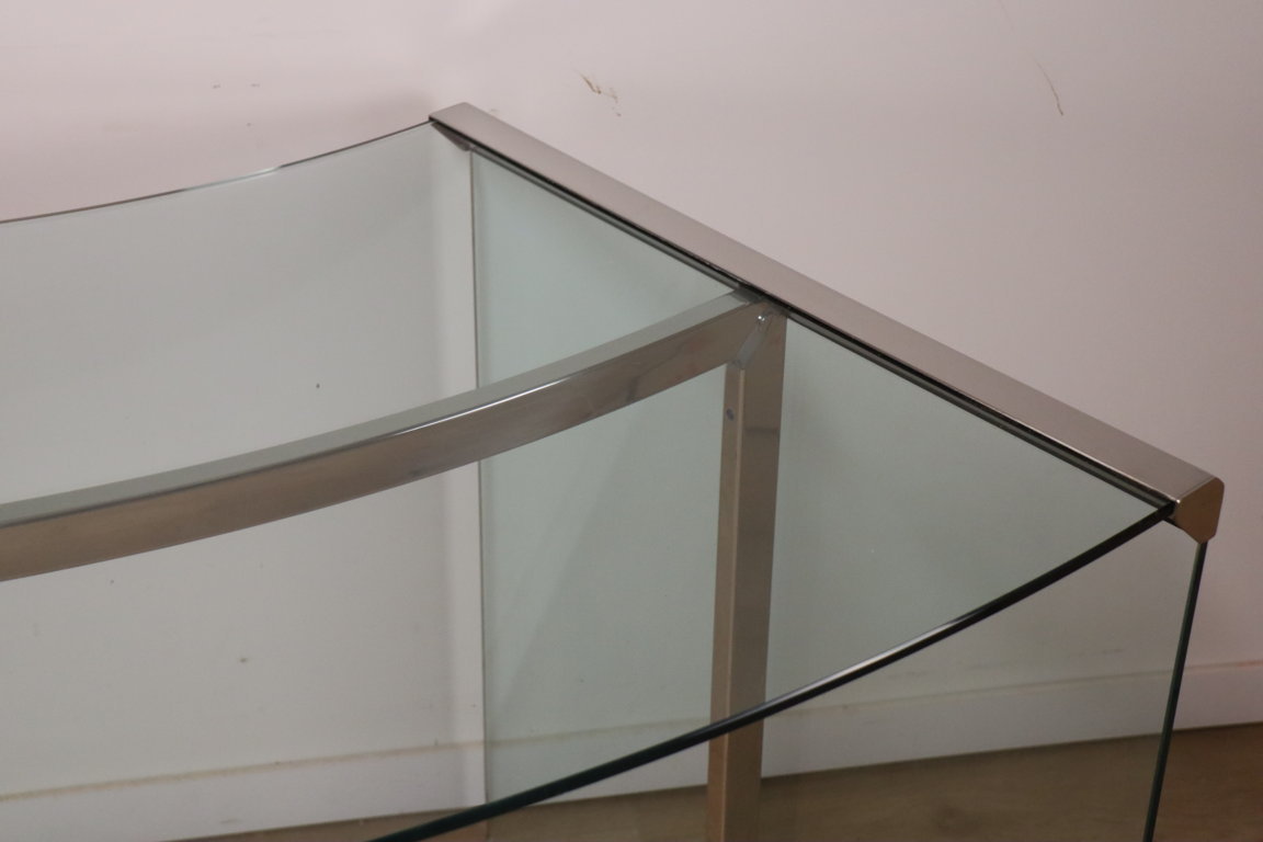 Bureau « Président » par Gallotti et Radice en verre trempé, 1970