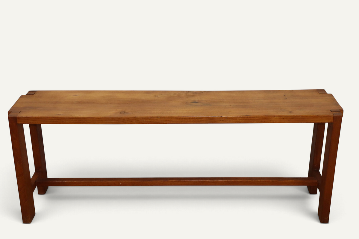Banc S09 en orme massif par Pierre Chapo – Années 70