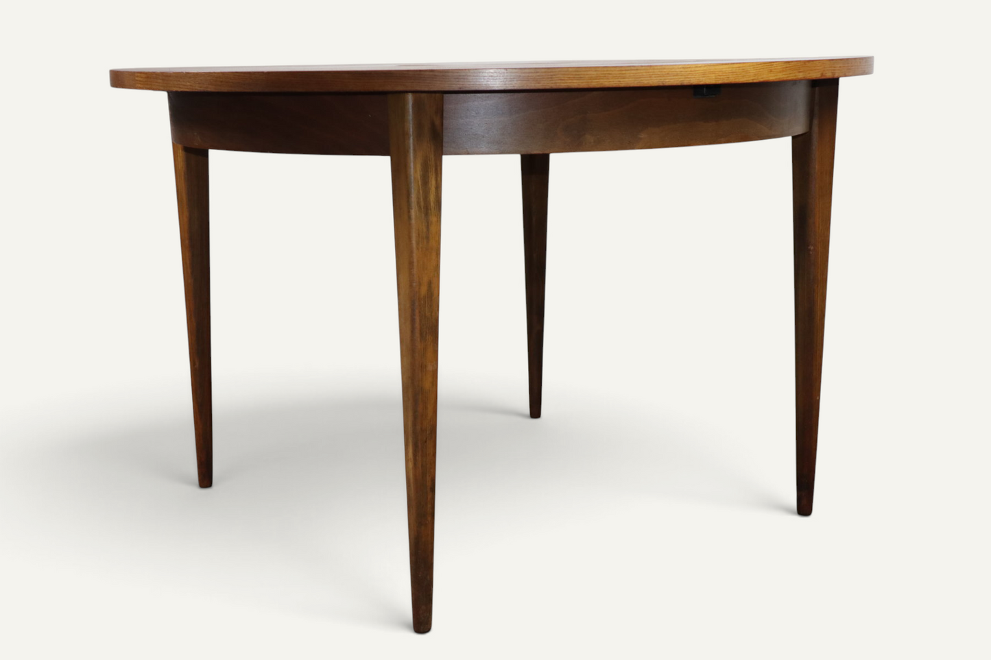 Table de repas ronde extensible en teck – années 60