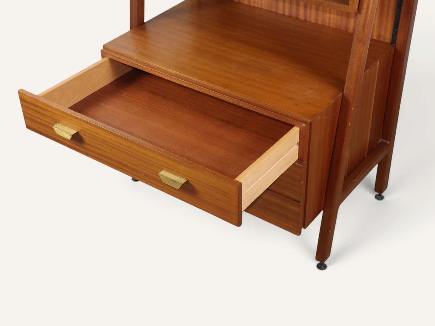 Bibliothèque vintage italienne en bois massif - Années 60