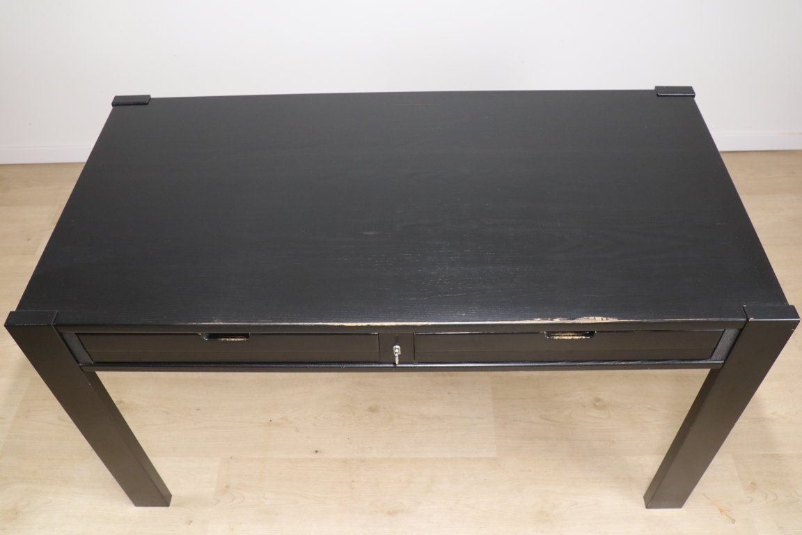 Bureau vintage édition Simat en bois noirci, 1980