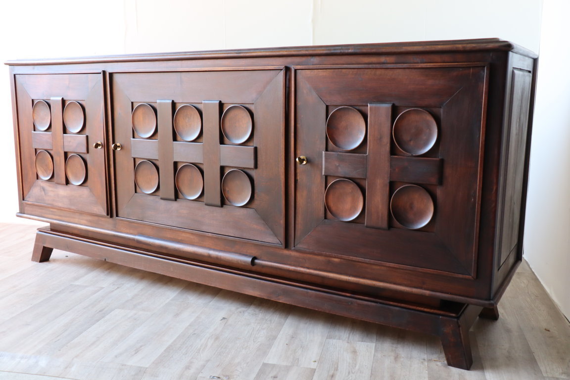 Enfilade Art Déco par Victor Courtray en chêne massif, 1940