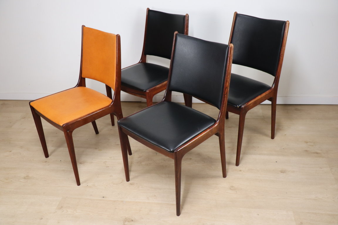 Série de 4 chaises scandinave en palissandre, 1960