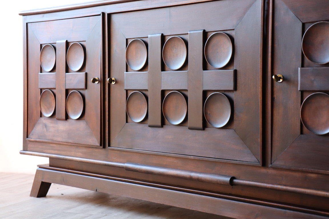 Enfilade Art Déco par Victor Courtray en chêne massif, 1940