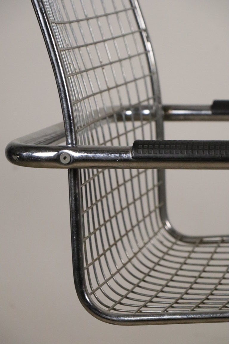 Paire de fauteuils vintage en métal chromé, 1970