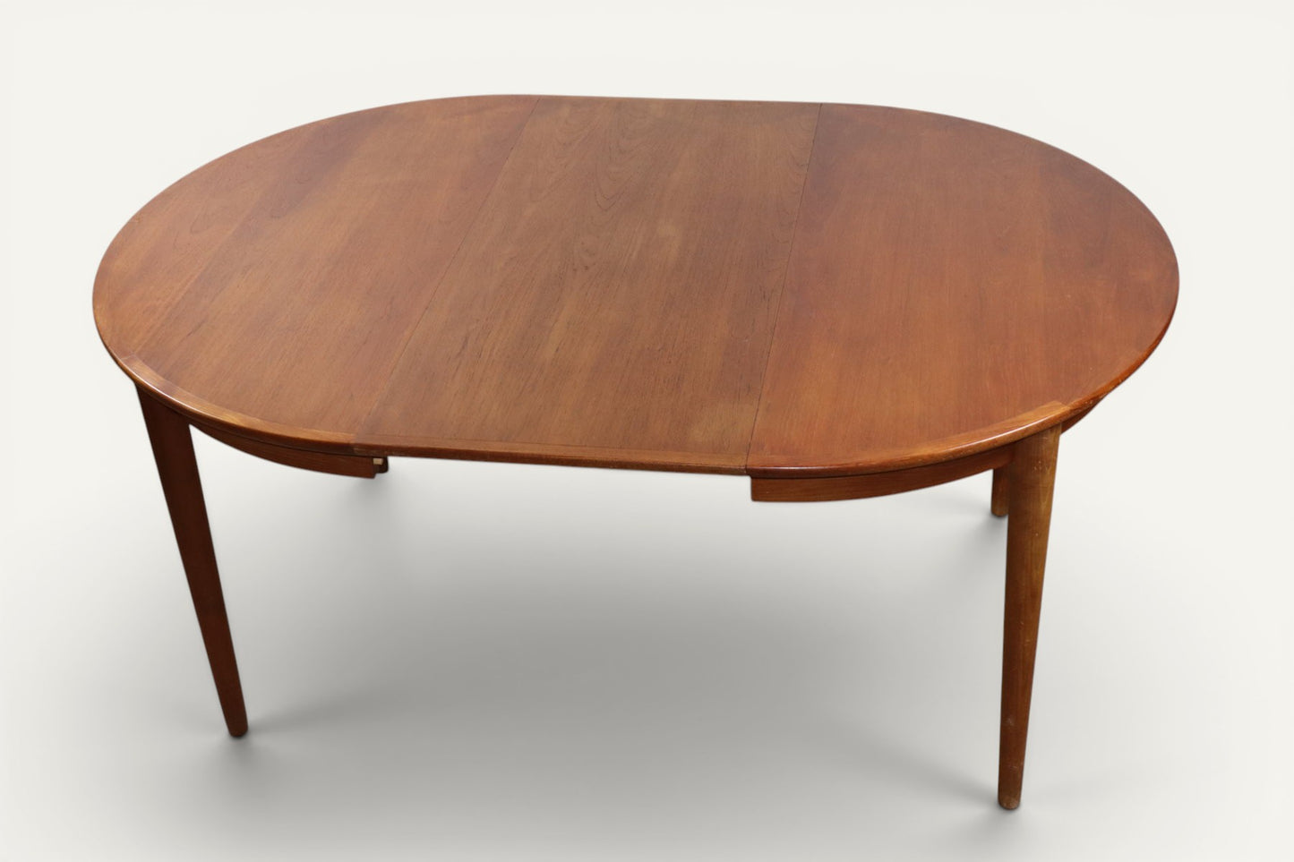 Table ronde de repas extensible danoise en teck – Années 1960