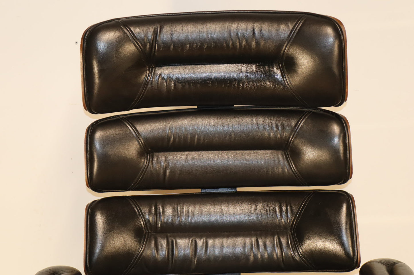 Fauteuil de bureau vintage en skaï et bois - 1970