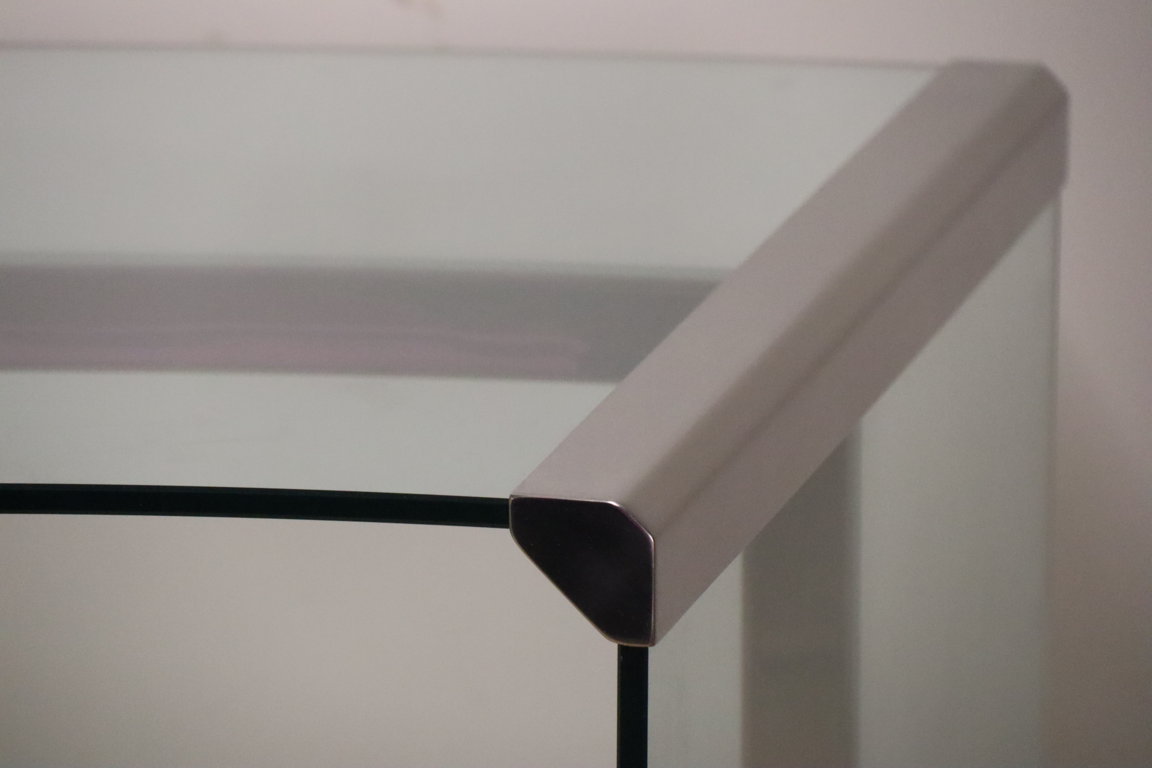 Bureau « Président » par Gallotti et Radice en verre trempé, 1970