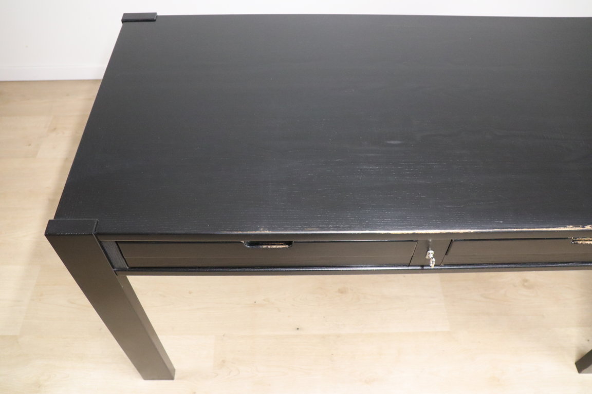 Bureau vintage édition Simat en bois noirci, 1980