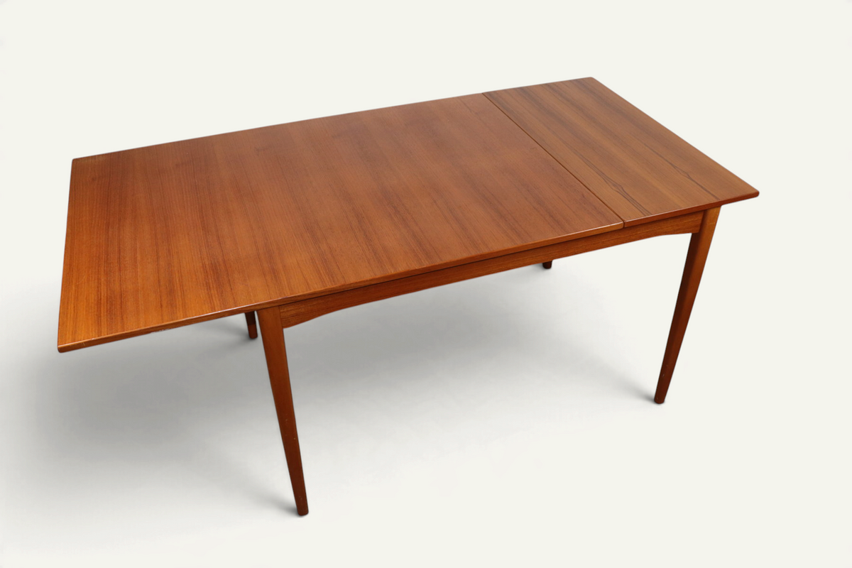 Table de repas rectangulaire extensible en teck, style scandinave – années 60