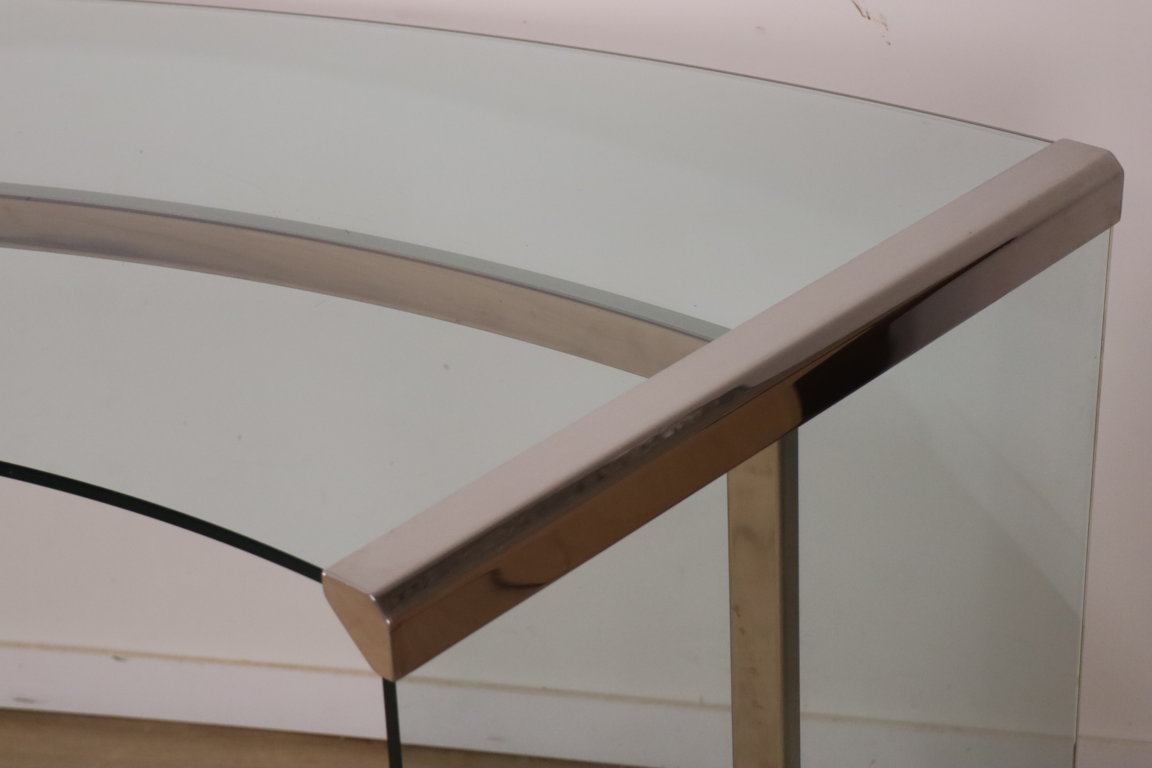 Bureau « Président » par Gallotti et Radice en verre trempé, 1970