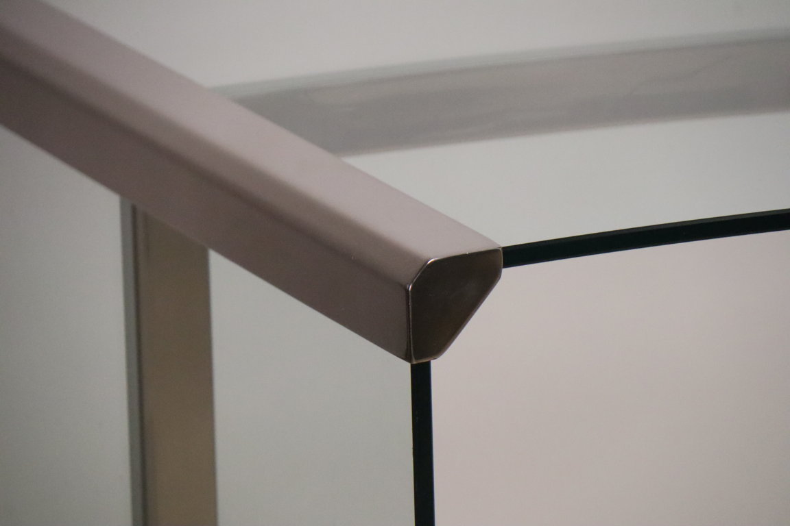 Bureau « Président » par Gallotti et Radice en verre trempé, 1970