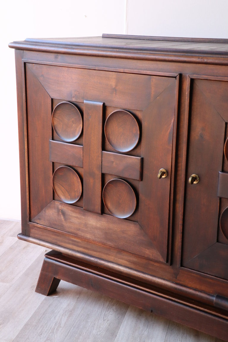 Enfilade Art Déco par Victor Courtray en chêne massif, 1940