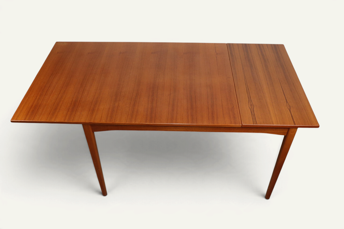 Table de repas rectangulaire extensible en teck, style scandinave – années 60