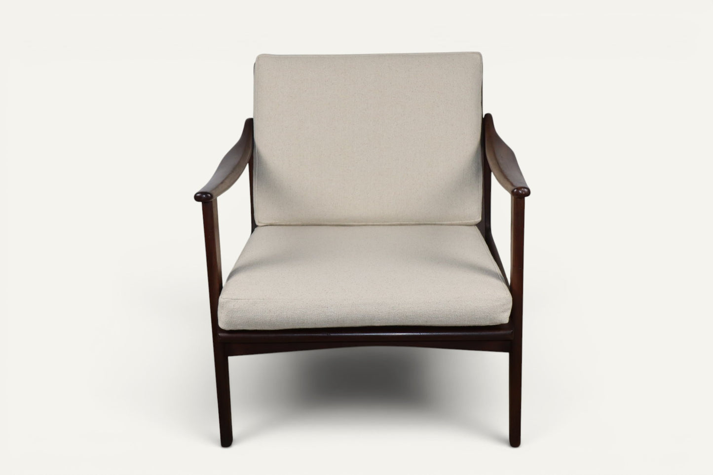 Fauteuil lounge scandinave en teck massif, années 1960