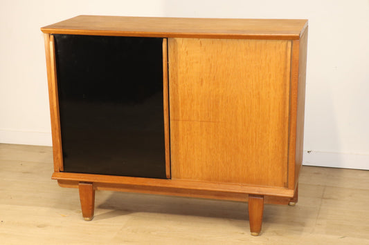 Meuble d'appoint vintage à portes coulissantes, 1960
