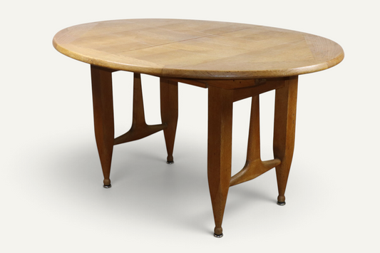 Table de repas extensible en chêne par Guillerme et Chambron - Années 1960