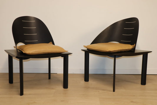 Paire de fauteuils moderniste de Patrice Bonneau édition Genexco, 1980