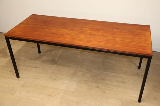 Table vintage Danemark en teck et métal laqué noir, 1950