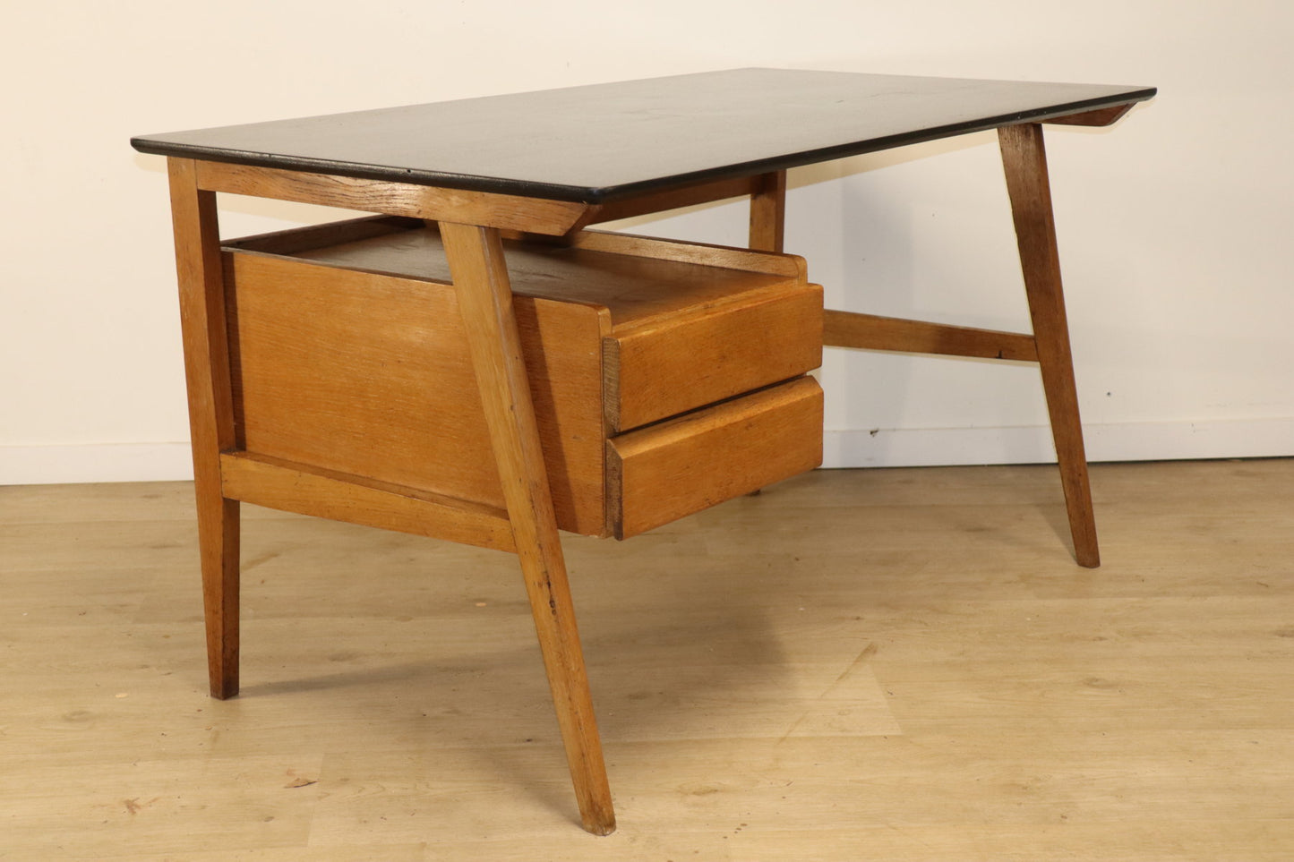 Bureau vintage en chêne, années 50