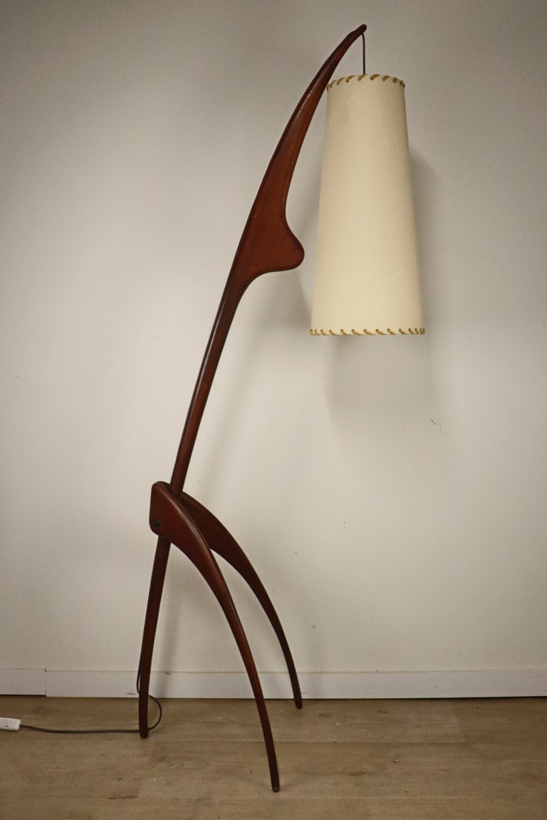 Lampadaire Rispal dit "Mante Religieuse" en teck, 1960