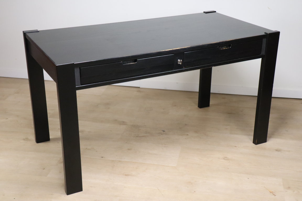 Bureau vintage édition Simat en bois noirci, 1980