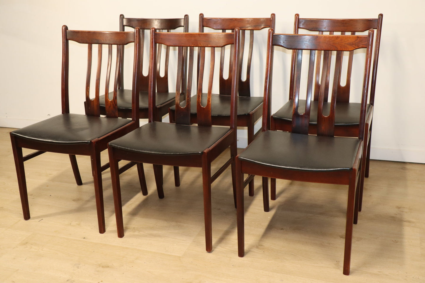 Série de 6 chaises scandinave en palissandre, 1960