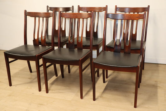 Série de 6 chaises scandinave en palissandre, 1960