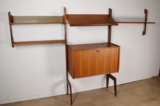 Bibliothèque murale modulable scandinave – Blindheim Møbelfabrik – 1960
