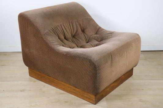 Chauffeuse vintage en tissu velours, 1970