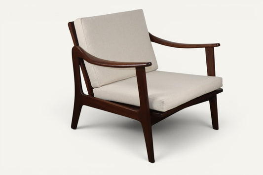 Fauteuil lounge scandinave en teck massif, années 1960