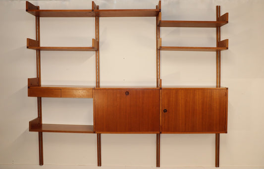 Bibliothèque murale modulable édition Minvielle par A.R.P – 1960