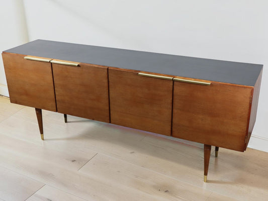 Enfilade vintage en teck et laiton - Années 70