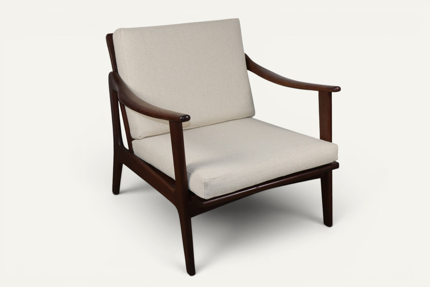 Fauteuil lounge scandinave en teck massif, années 1960