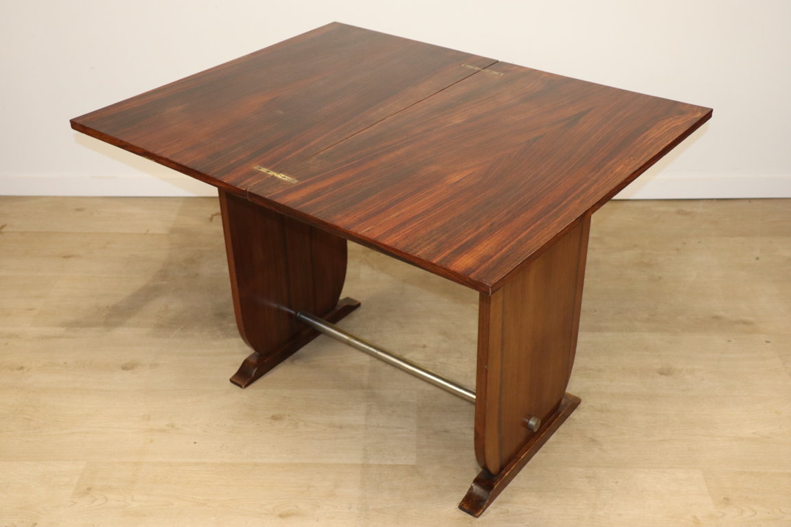 Table Art Déco Façon "Portefeuille" en palissandre, 1950