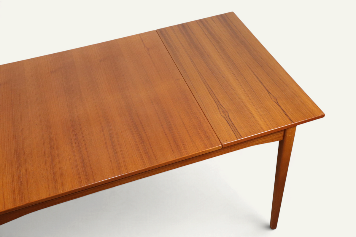 Table de repas rectangulaire extensible en teck, style scandinave – années 60