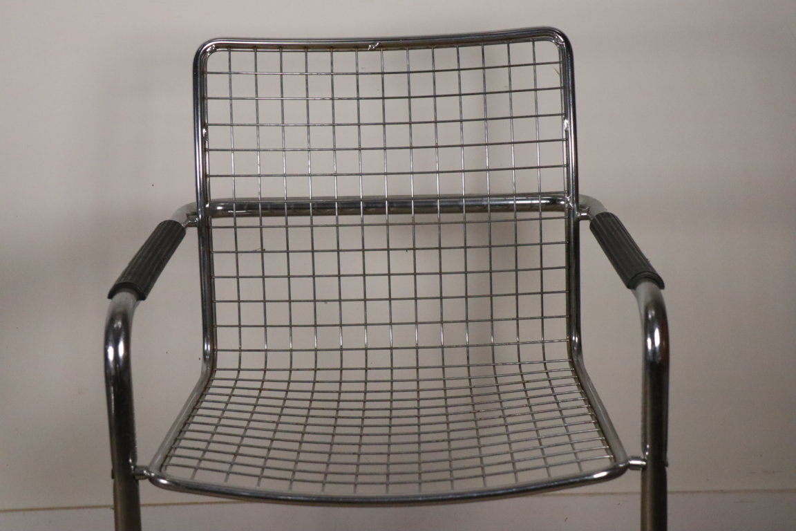 Paire de fauteuils vintage en métal chromé, 1970