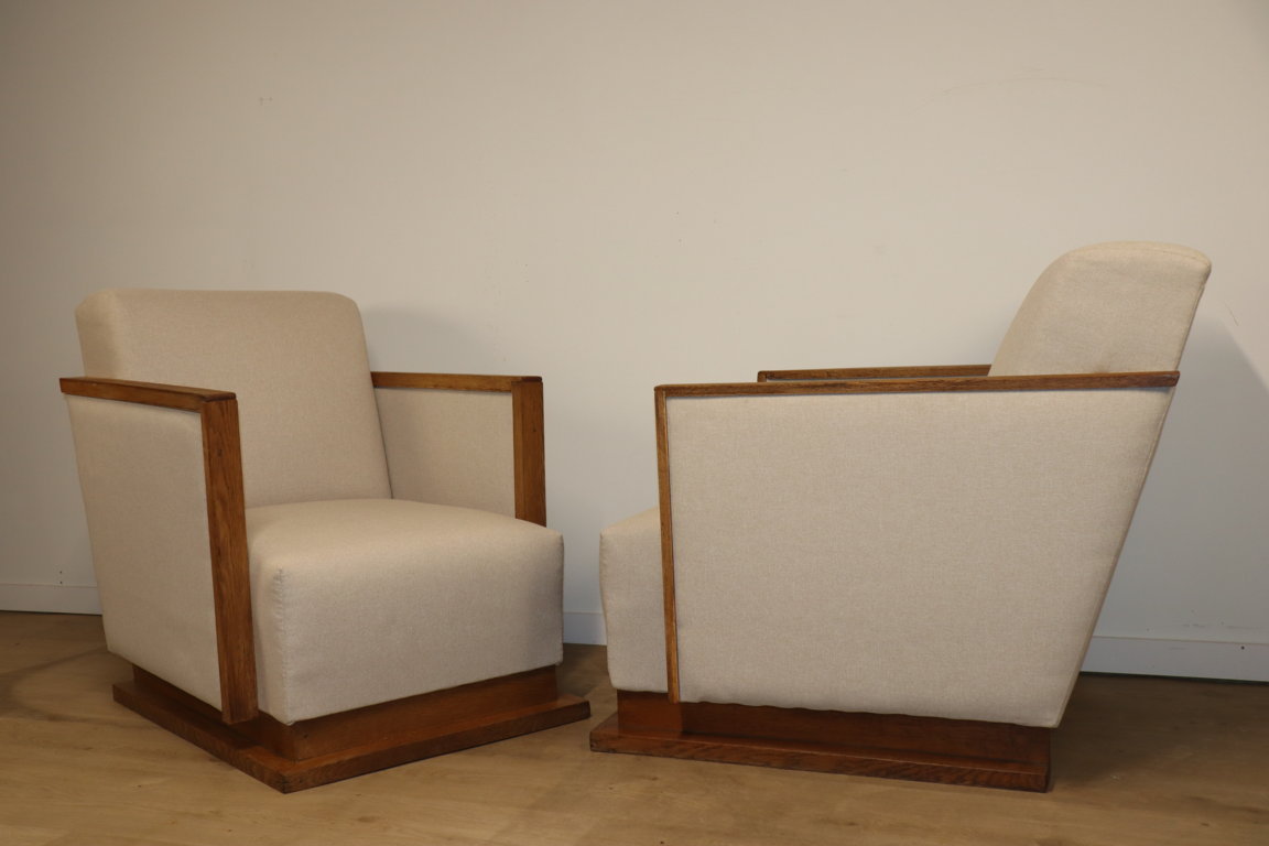 Paire de fauteuils cubique moderniste, 1940