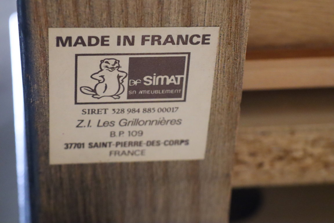 Bureau vintage édition Simat en bois noirci, 1980