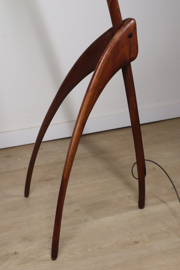 Lampadaire Rispal dit "Mante Religieuse" en teck, 1960