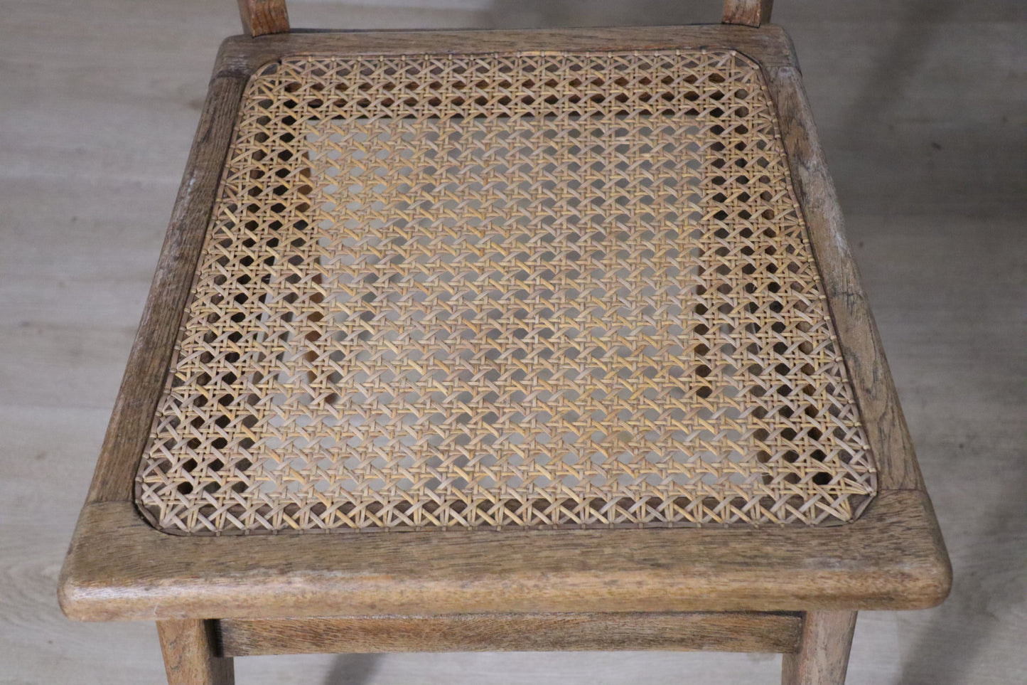 Paire de chaises vintage en chêne et cannage, 1950