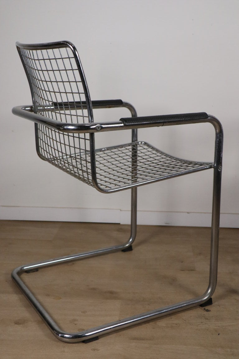 Paire de fauteuils vintage en métal chromé, 1970